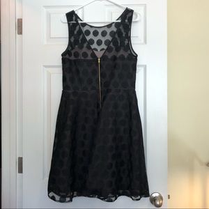 Betsy Johnson Illusion V-Back Polka Dot Dress